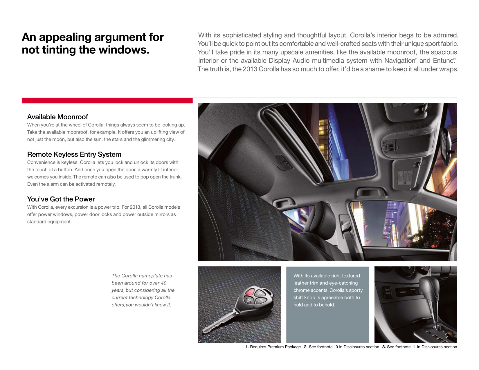 2013 Toyota Corolla Brochure Page 1